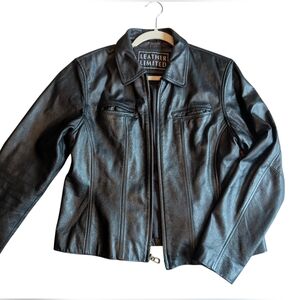 Vintage Leather Unlimited Y2k Women's Black Leather Jacket